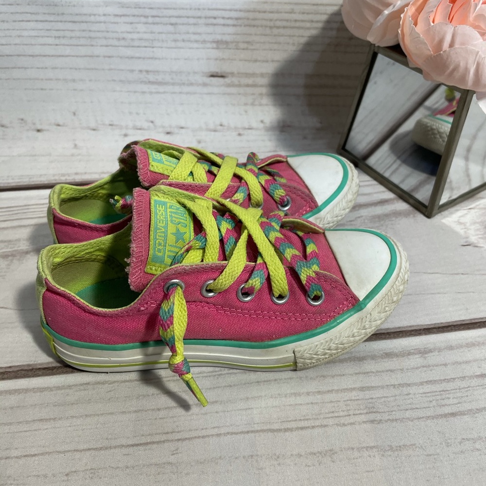 CONVERSE ALL STAR kids pink green & blue